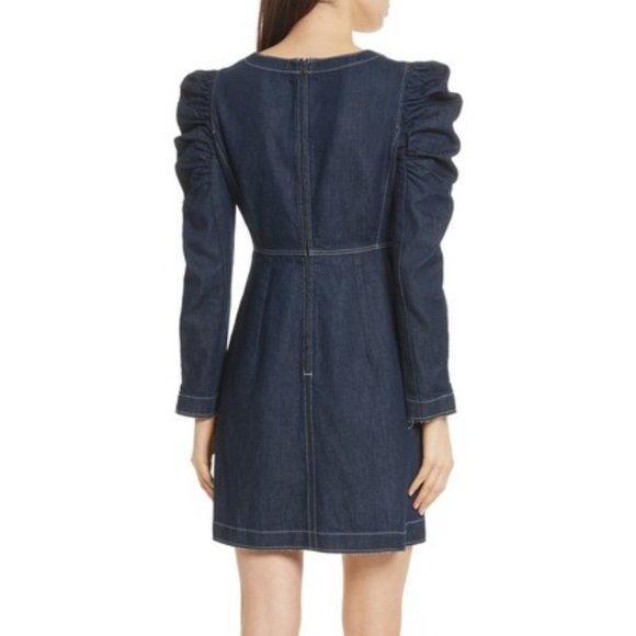 REBECCA TAYLOR La vie Ruched Sleeve Denim Dress - Picture 3 of 10